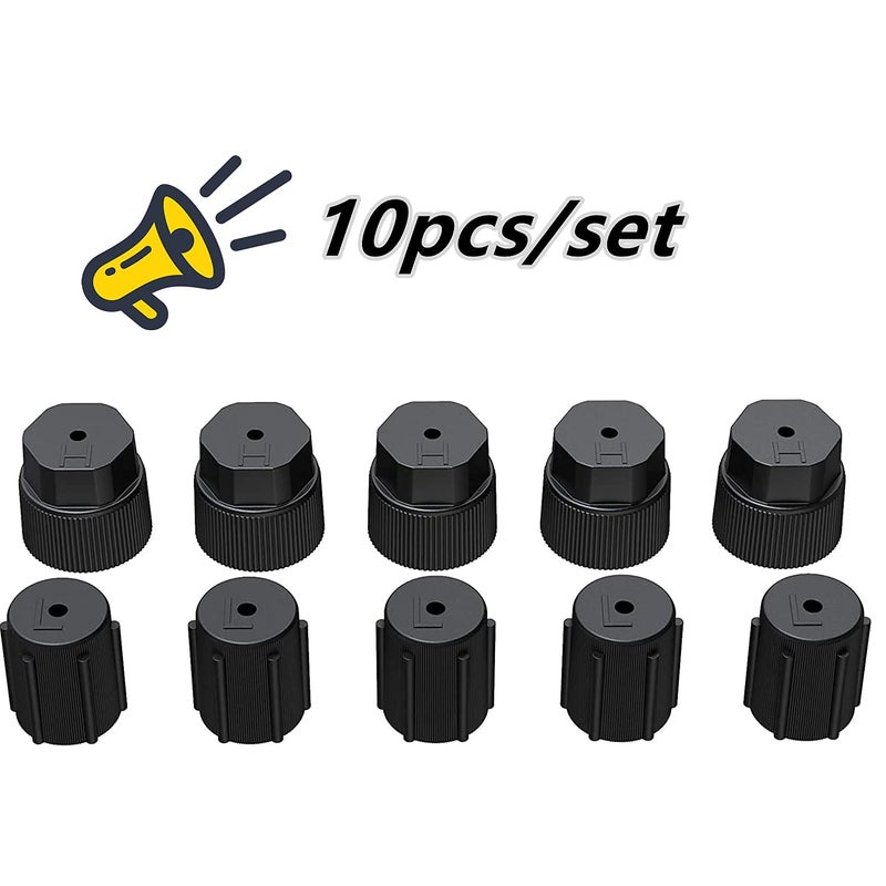 BASIKER 10Pcs R134a AC Valve Caps Kit 13mm & 16mm Air Conditioning System A C Charging Port Caps for Most Common Cars - Image 5