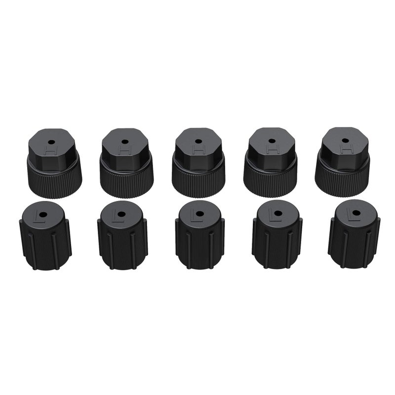 BASIKER 10Pcs R134a AC Valve Caps Kit 13mm & 16mm Air Conditioning System A C Charging Port Caps for Most Common Cars - Image 1