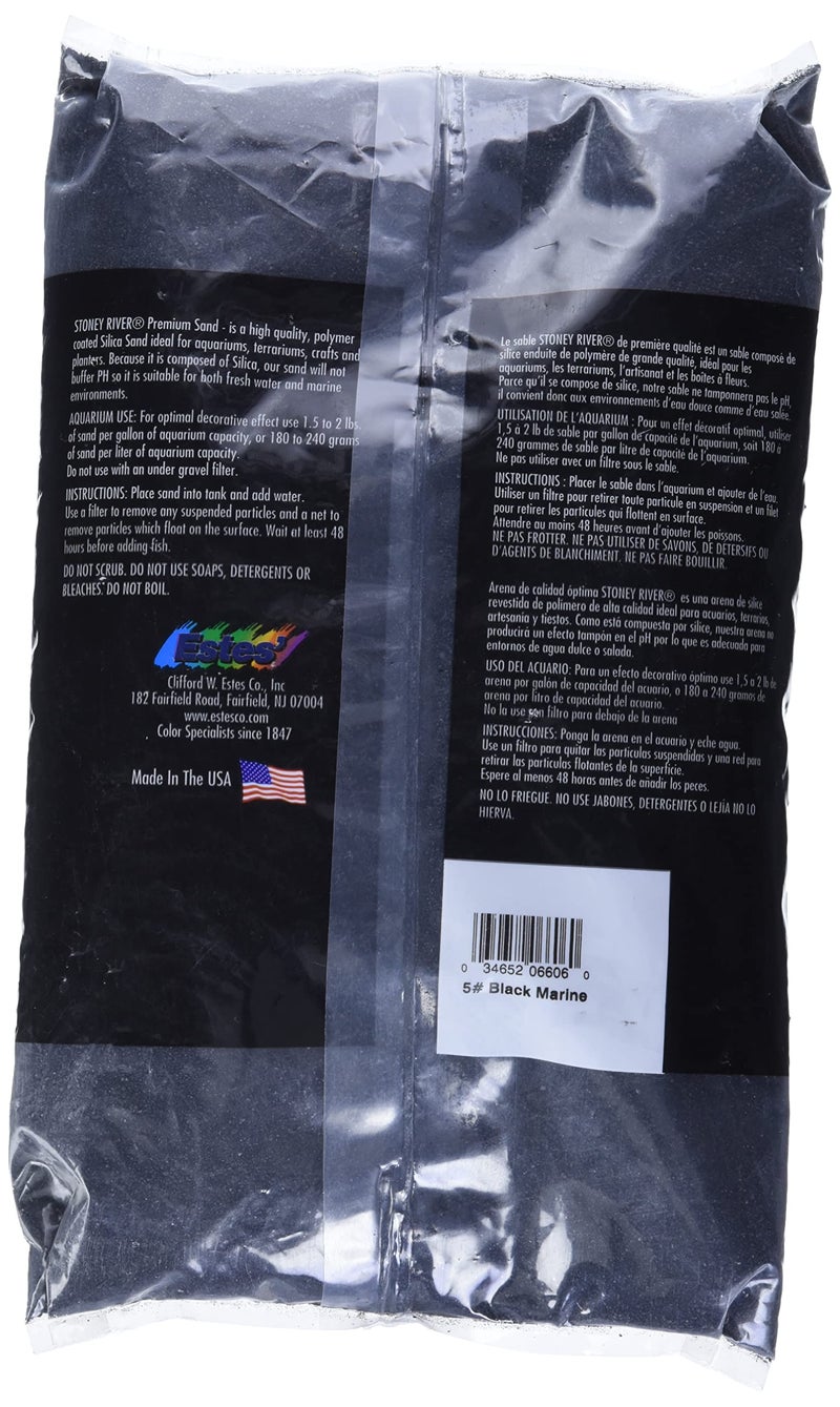 Estes Stoney River Black Aquatic Sand Freshwater and Marine Aquariums, 5-Pound Bag - Image 2