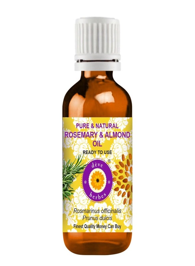 Deve Herbes Rosemary and Almond Oil for Healthy Hair, Scalp and Roots- Pure and Natural 100ml (3.38oz) - Image 1