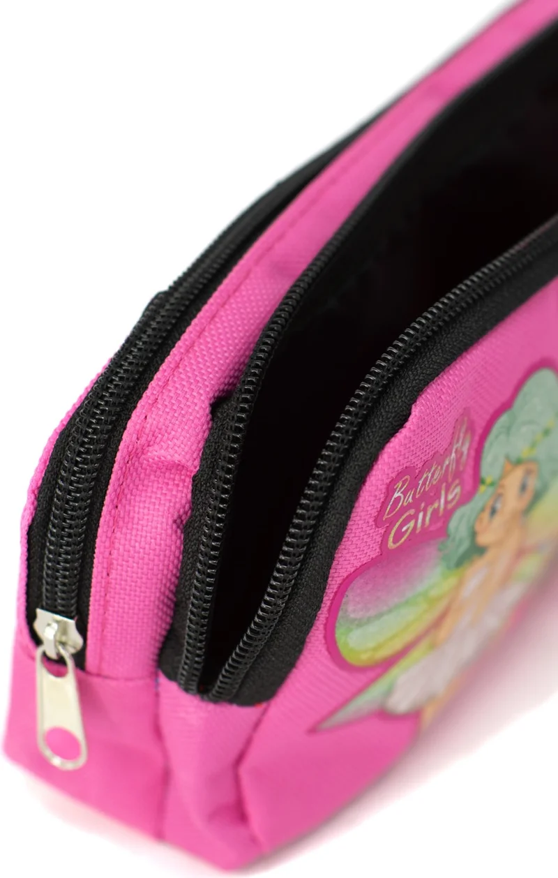اوبلاند Girls Pencil Case Large Two Compartments Barbie Unicorn Cute Monkey Printed Fabric Durable