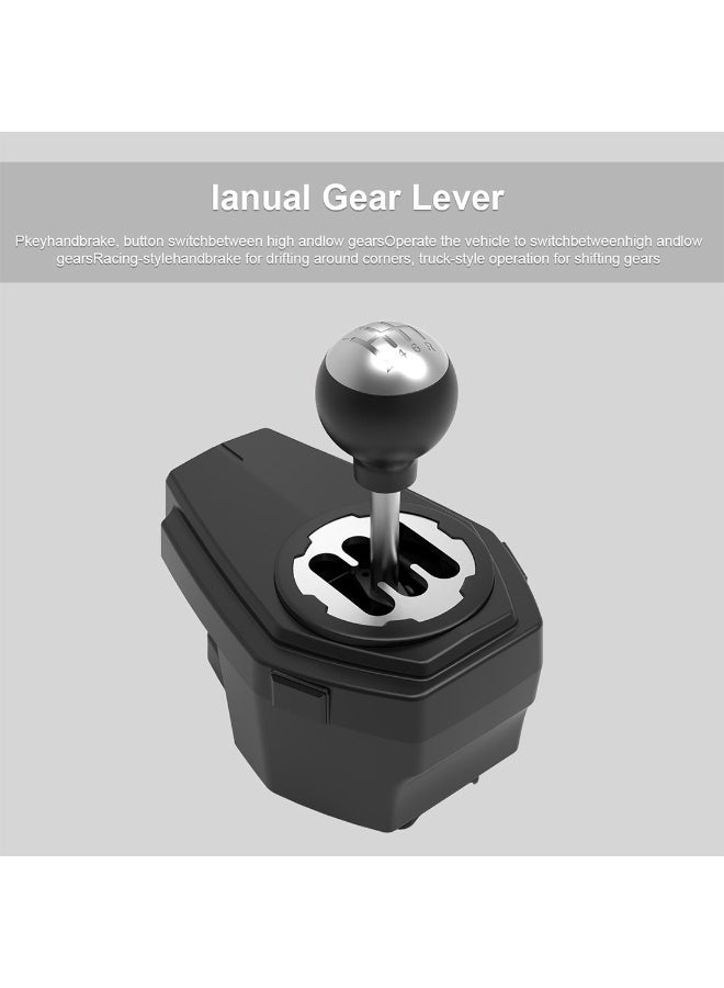 فلاشهوك عجلة قيادة للكمبيوتر، عجلة قيادة رياضية متوافقة مع أجهزة الكمبيوتر وأجهزة الألعاب (USB، زاوية دوران 270 درجة) مع دواسات ثلاثية ووحدة تحكم في تغيير السرعات، متوافقة مع أجهزة Xbox One و Xbox Series X/S و PS4 و PS3 و Switch - Image 4