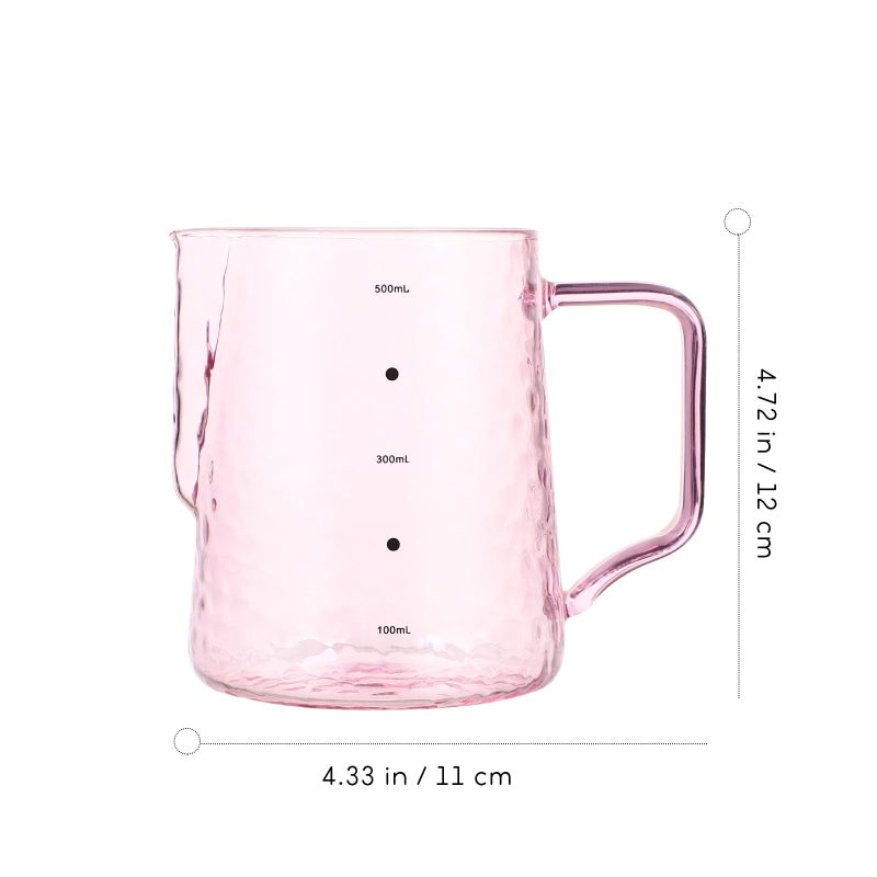 Heat Resistant Glass Coffee Pot And Milk Jug 500ml Hammered Beak Pitcher For Home Cafe - Image 3