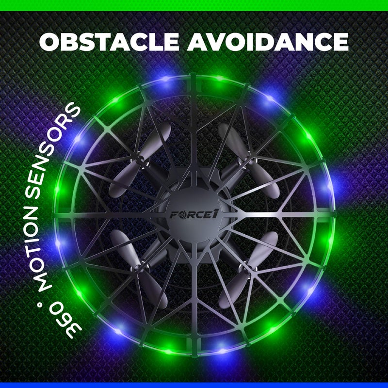 Force1 Scoot LED Hand Operated Drone for Kids or Adults - Hands Free Motion Sensor Mini Drones, Easy Indoor Flying Orb Ball Small UFO Toy for Boys and Girls (Green/Blue) - Image 3