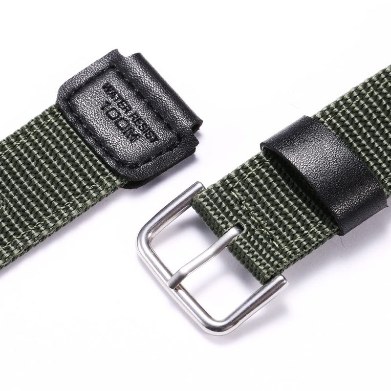 MCXGL Nylon strap Replacement for Casio Men's AE1200WH AE-1000 SGW-300H 400 W-735 AQ-S810W 18mm Leather Watch band (Army green) - Image 3