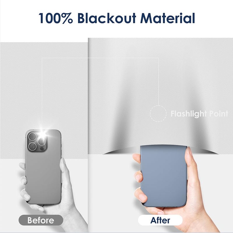 Esteh Blackout Curtains for Bedroom, 36" x 57" Temporary Blackout Shades for Windows, Portable Black Out Blinds Screen with 20 Loop & Hook, 100% Black Out Window Cover Film for Baby Nursery Travel RV- White - Image 3