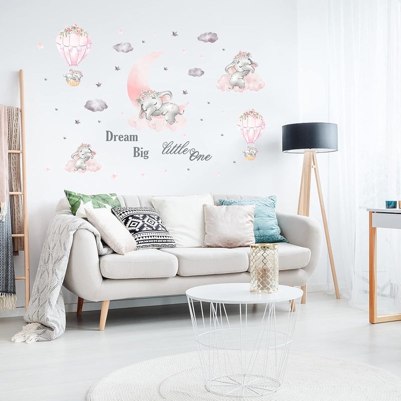 BPA Large Pink Baby Elephant Wall Decal - Image 4