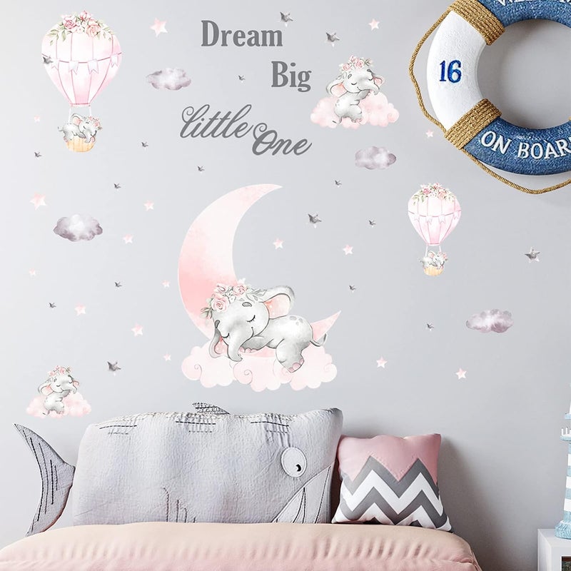 BPA Large Pink Baby Elephant Wall Decal - Image 5