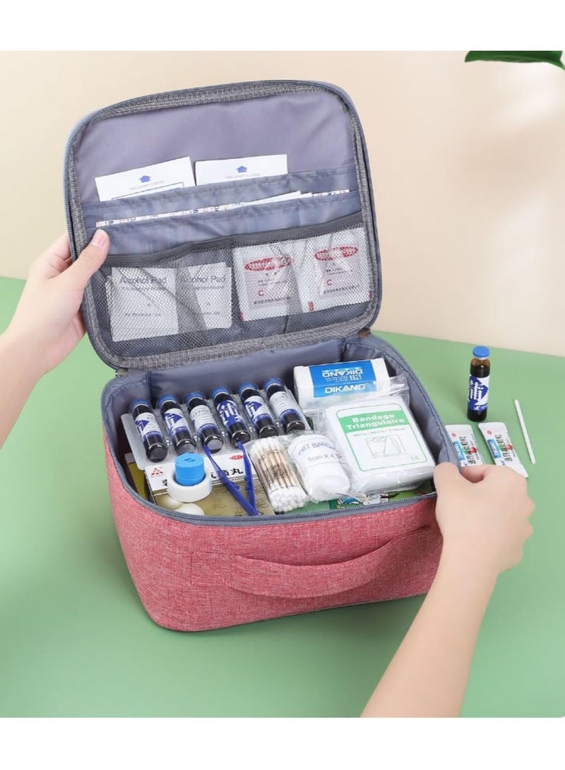 Travel Pharmacy Bag, Waterproof Medicine Storage Bag, Red - Image 2