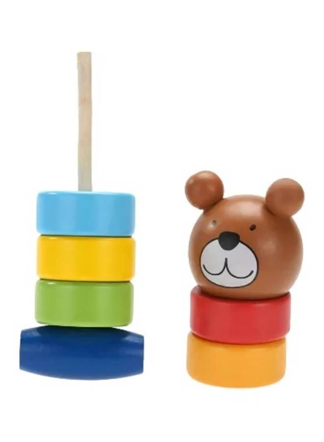 Rainbow Bear Stacking Rings Educational Toy - Image 2