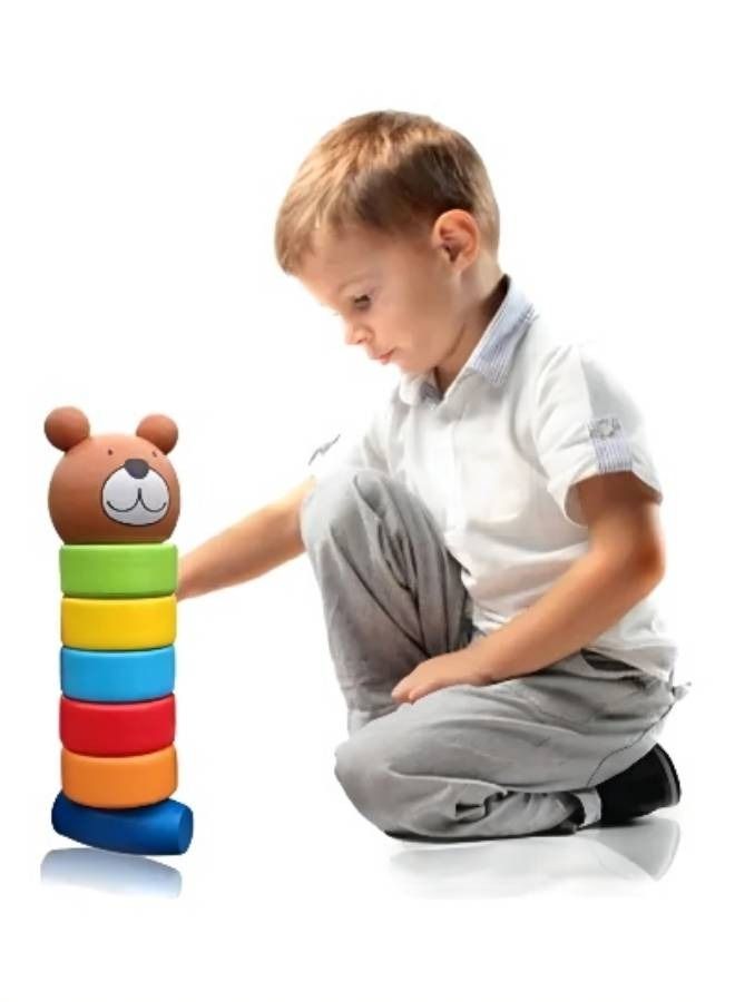 Rainbow Bear Stacking Rings Educational Toy - Image 4