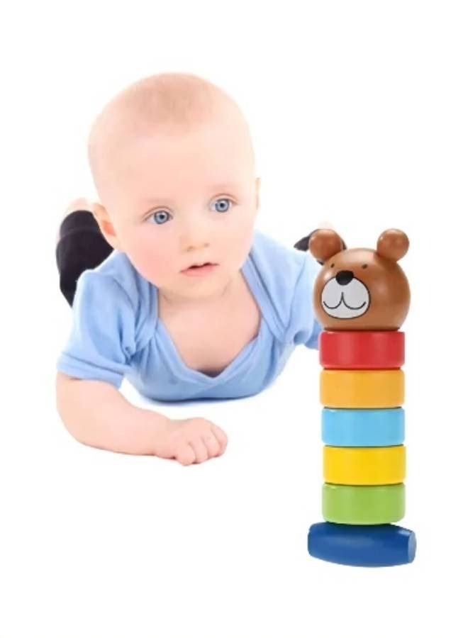 Rainbow Bear Stacking Rings Educational Toy - Image 3