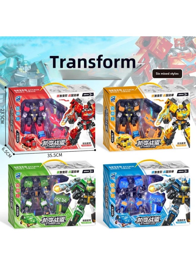 Deformable Robot Toy Mechanic War Alliance Engineering Mecha Deformable Suit Mechanism Toy Gift Box Boy's Toy-Color:One Of The Four Models Will Be Sent Randomly  - Image 3