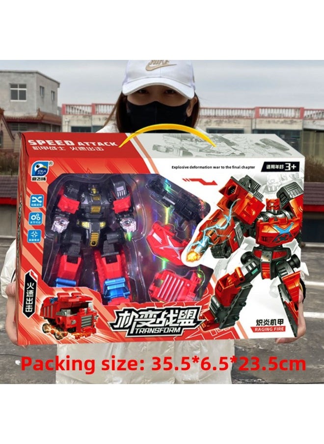Deformable Robot Toy Mechanic War Alliance Engineering Mecha Deformable Suit Mechanism Toy Gift Box Boy's Toy-Color:One Of The Four Models Will Be Sent Randomly  - Image 4