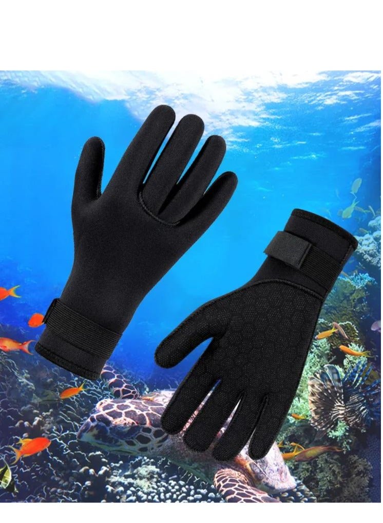 Generic Wetsuit Gloves, 3mm Neoprene Diving Thermal Anti-Slip Scuba Gloves with Adjustable Wrist Strap for Men Women Snorkeling Water Skiing Swimming Surfing Fishing Kayaking - Image 2