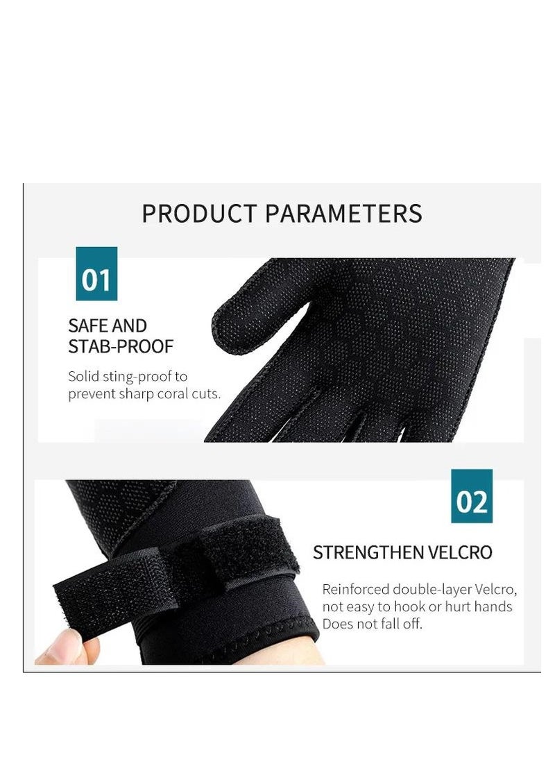 Generic Wetsuit Gloves, 3mm Neoprene Diving Thermal Anti-Slip Scuba Gloves with Adjustable Wrist Strap for Men Women Snorkeling Water Skiing Swimming Surfing Fishing Kayaking - Image 4