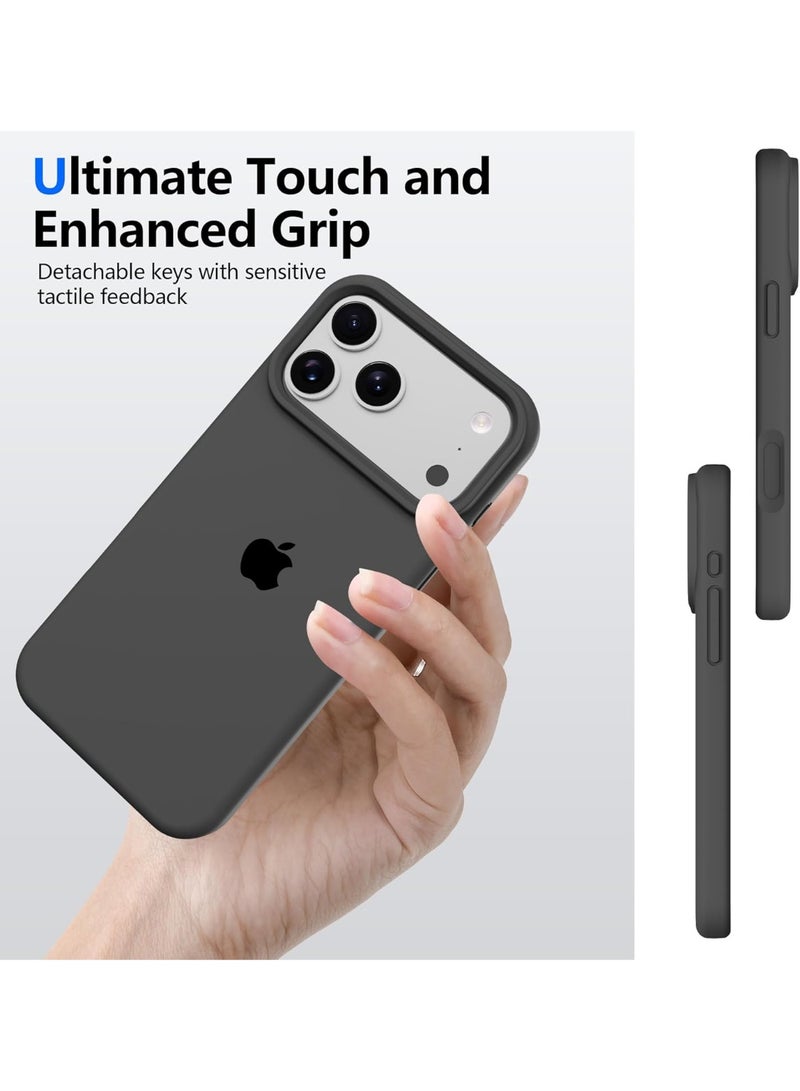 جراب iPhone 17 Pro Max مصنوع من السيليكون السائل الناعم لهاتف iPhone 17 Pro Max، جراب مضاد للخدش مع بطانة داخلية من الألياف الدقيقة، جراب واقٍ مقاوم للصدمات لهاتف iPhone 17 Pro Max - Image 4