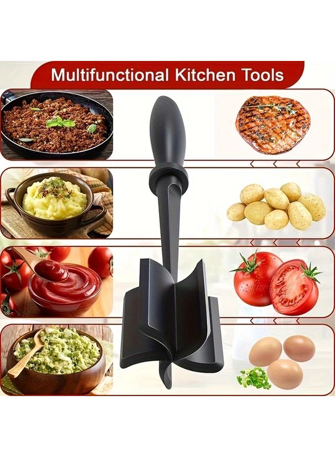 Black Manual Meat Shredder Pulverizer With Dual Blades Non Stick Surface - Image 4