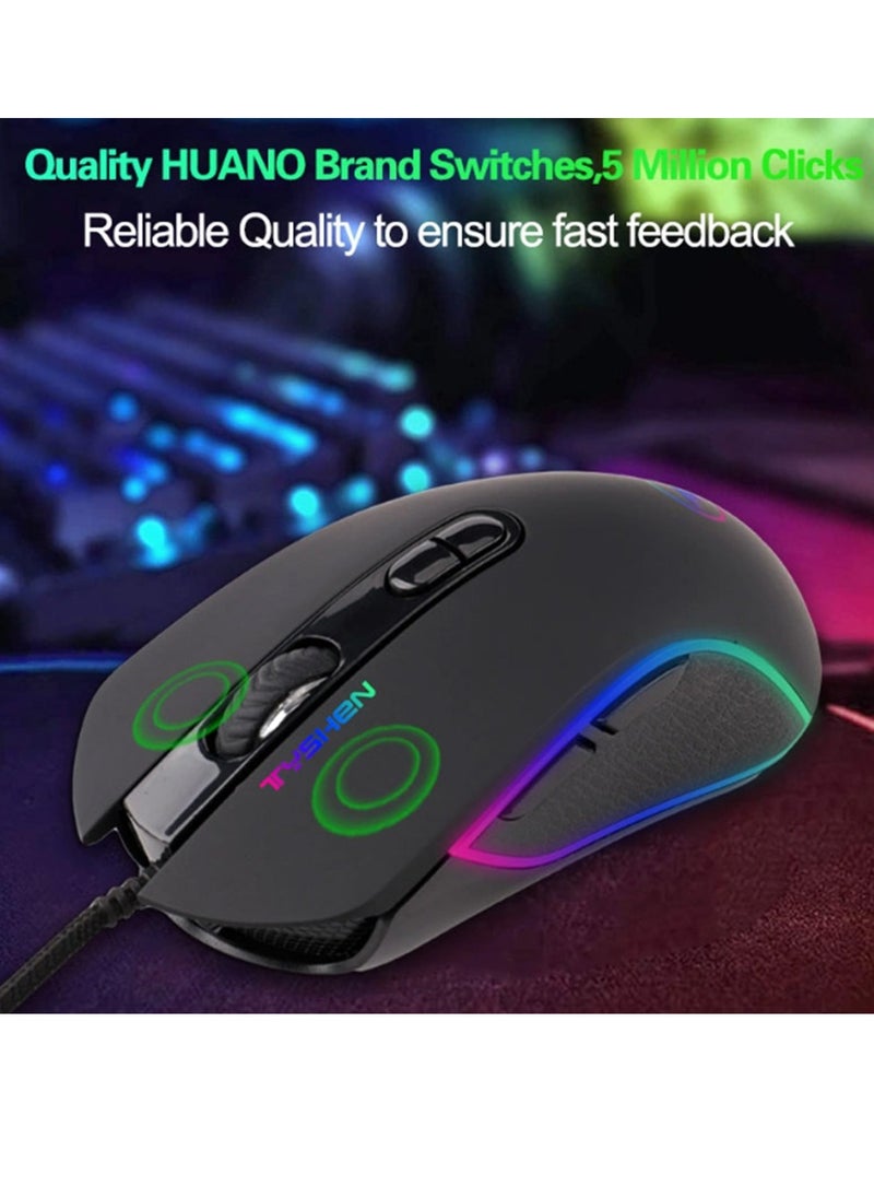 Generic - Tyshen Gaming Mouse - Rgb Lights With 7 Buttons 3200DPI , MSG-M12 - Image 1