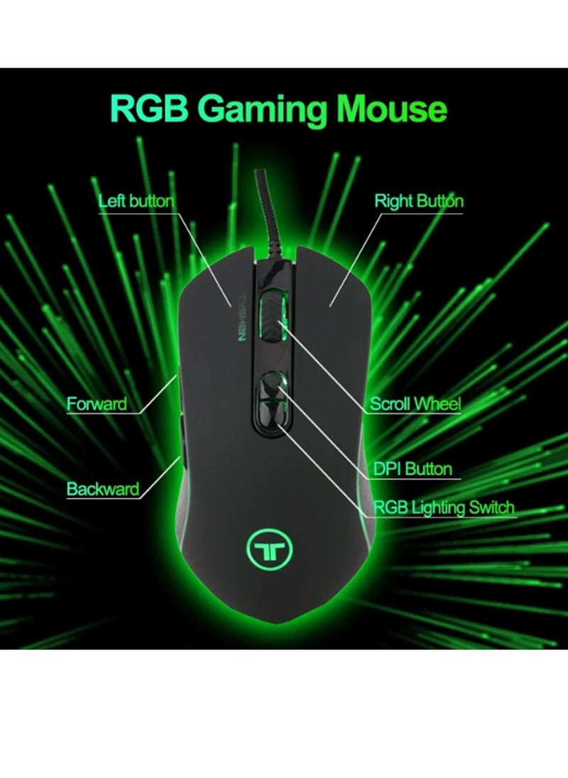 Generic - Tyshen Gaming Mouse - Rgb Lights With 7 Buttons 3200DPI , MSG-M12 - Image 1