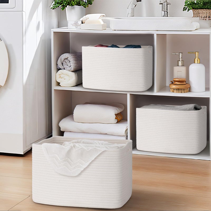 Degeyoyo Baskets for Organizing,Storage Baskets,3 Pack Baskets for Shelfves,15"Ã—10"Ã—9" Woven Basket,toy storage bins,bins for organization - Image 2