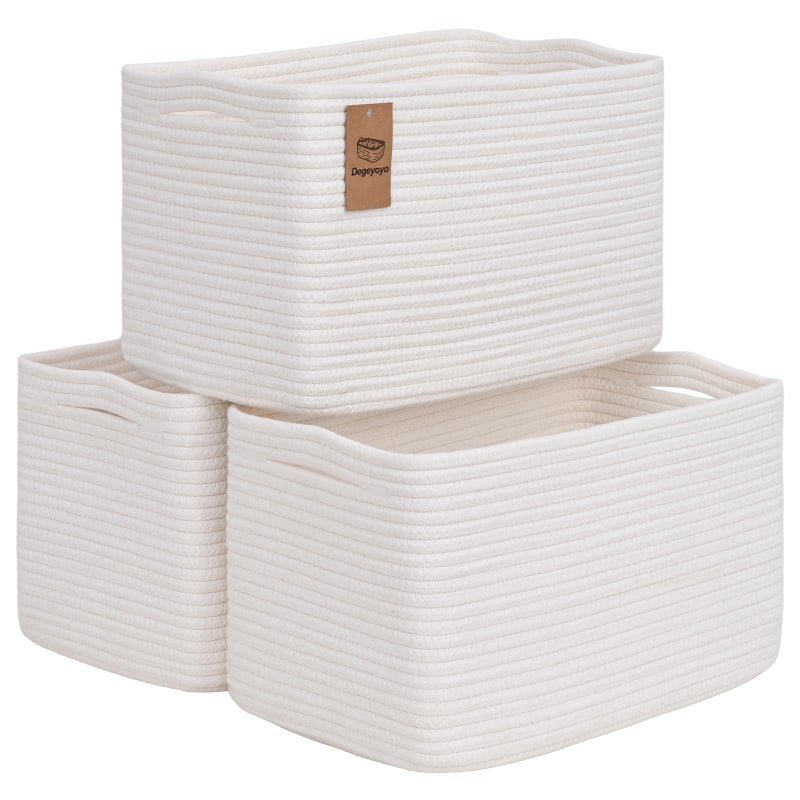 Degeyoyo Baskets for Organizing,Storage Baskets,3 Pack Baskets for Shelfves,15"Ã—10"Ã—9" Woven Basket,toy storage bins,bins for organization - Image 1