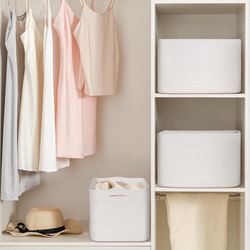 Degeyoyo Baskets for Organizing,Storage Baskets,3 Pack Baskets for Shelfves,15"Ã—10"Ã—9" Woven Basket,toy storage bins,bins for organization - Image 3