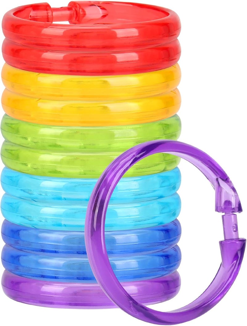 Qulable Shower Curtain Rings-12 Pack- Plastic Shower Curtain Hooks O-Shaped Rings Hook Glide Easily on Bathroom Shower Rod (Color Translucent) - Image 1