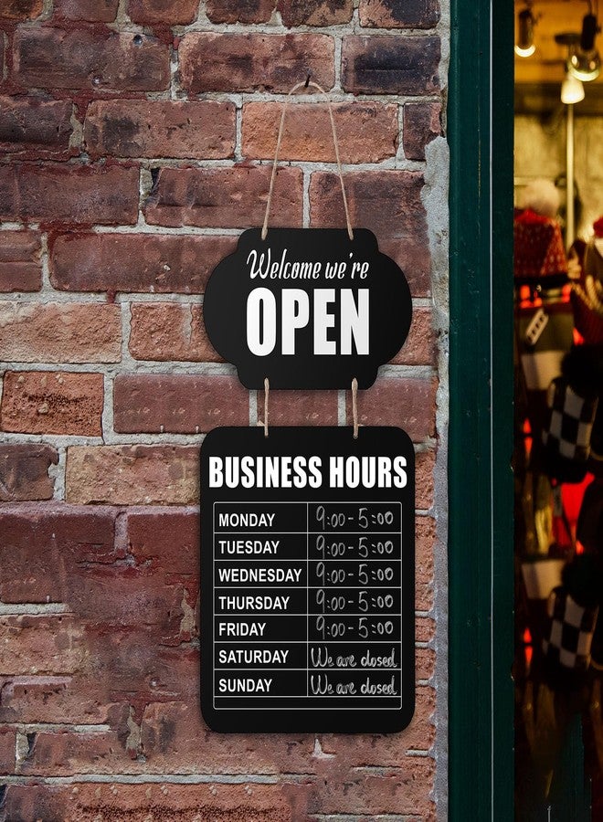 جيتك لوحة طباشيرية معلقة من Jetec، ساعات العمل، مفتوح/مغلق، لوحة ترحيب خشبية، لوحة باب مطعم مزدوجة الجوانب مع قلم سبورة قابل للمسح، مناسبة لمحلات بيع الزهور والمقاهي والمطاعم (أسود) - Image 5