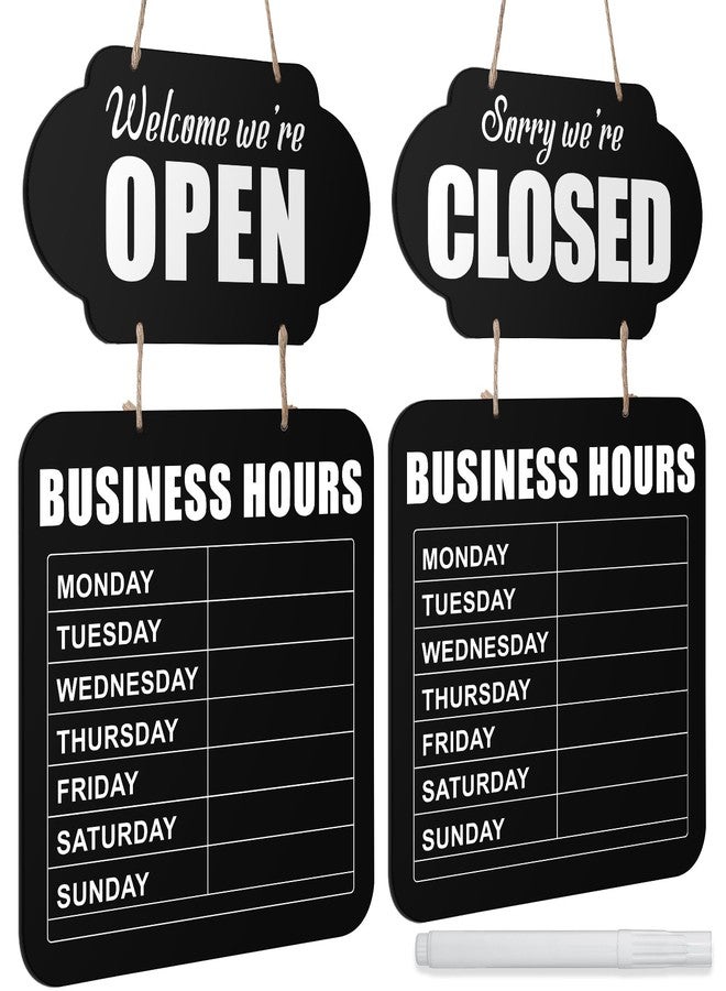 Jetec Jetec Business Hours Hanging Chalkboard Open Closed Sign Wooden ...