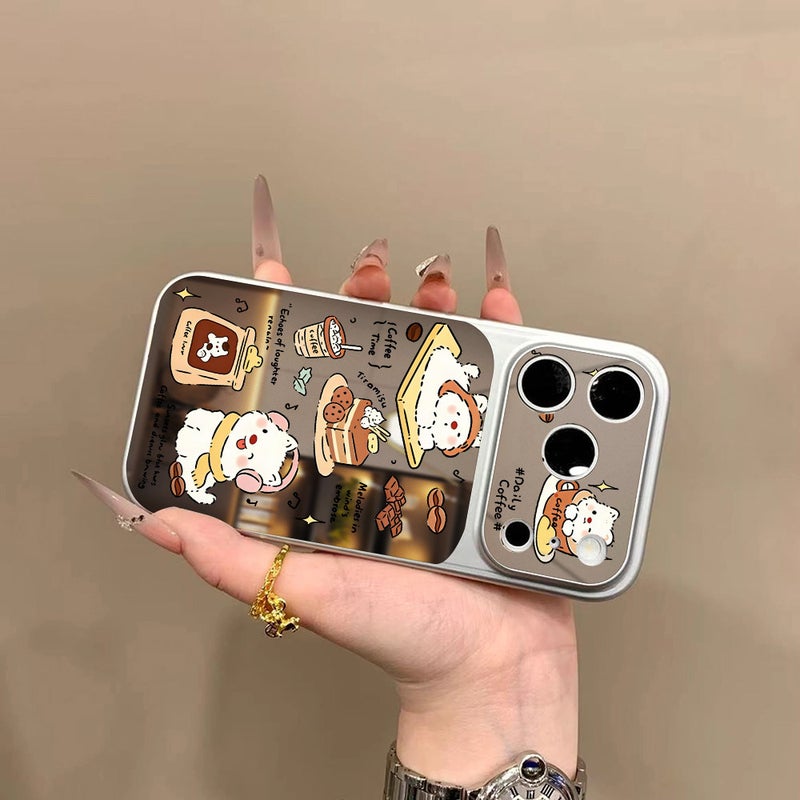 جرو القهوة مناسبة لشركة أبل 17Promax حالة الهاتف المحمول Iphone16Pro نموذج جديد 15 سطح المرآة 14 نموذج جديد 13 - Image 4