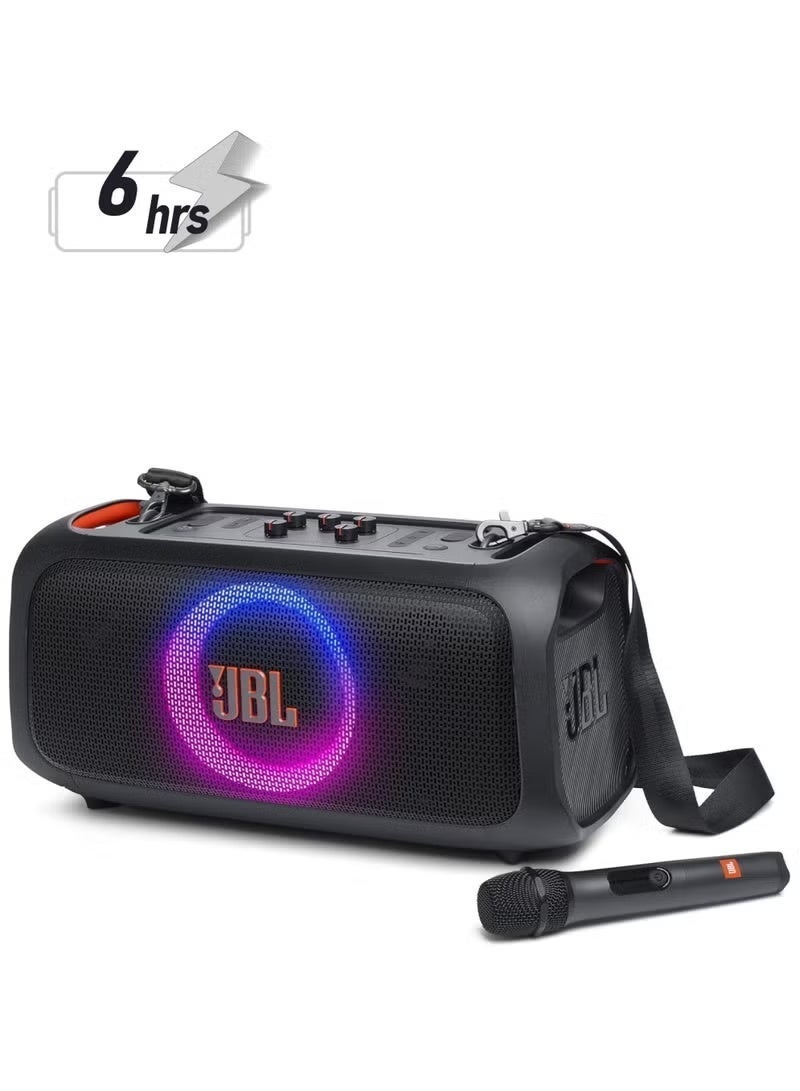 JBL Partybox On-The-Go Essential Portable Party Speaker With Built-In Lights And Wireless Mic Black JBLPBOTGESEU2 Black - Image 1