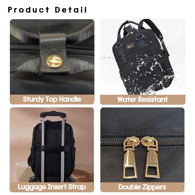 VICO Diaper Bag Backpack fow Women Multifunction Diaper Bag with Changing Pad, Insulated Case and Stroller Straps Large Capacity Travel Bags - Image 4