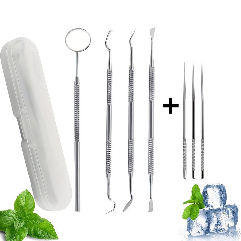 7 Piece Toothpick Set with Storage Case Detachable for Home and Pets Incl Tweezers Mirrors - Image 5