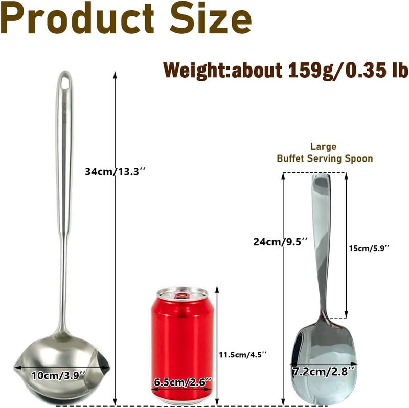Txhlyx X-Large Buffet Serving Spoon,316L Stainless Steel Heavy duty Serving Spoon,Dishwasher Safe 9.5 inches 1Pack - Image 2