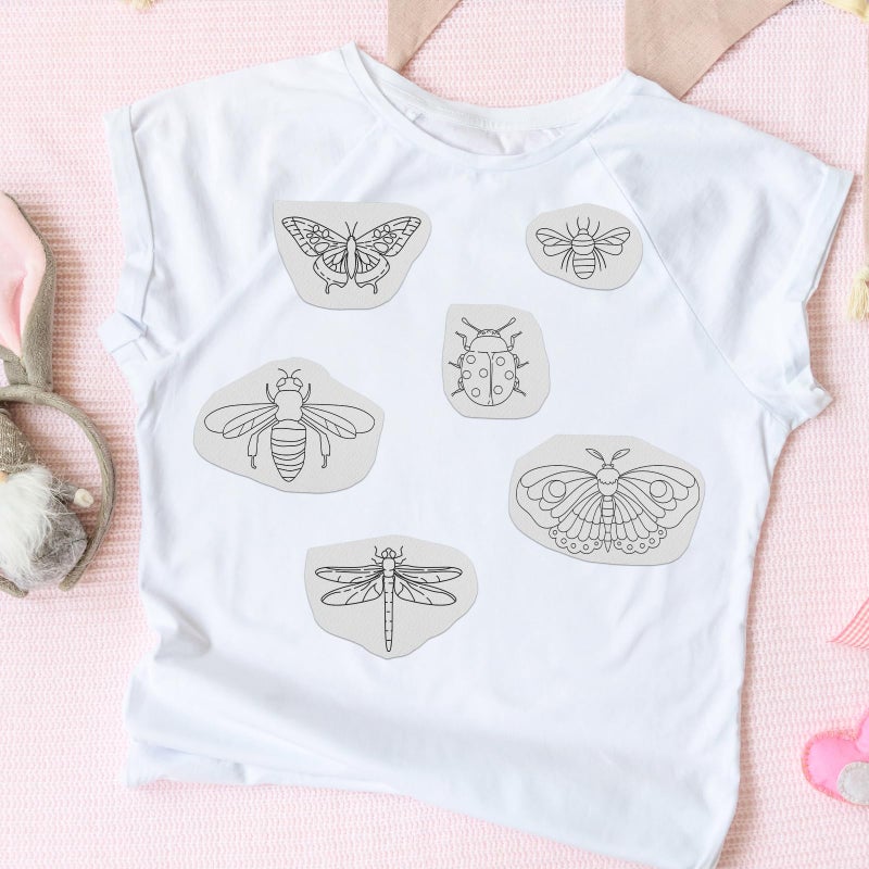 Rngmsi Water Soluble Embroidery Patterns - 4 Pcs Insect Theme Stick and Stitch Embroidery Paper Wash Away Butterfly Dragonfly Moth Design Water Soluble Stabilizer Transfer Paper for Hand Sewing - Image 4