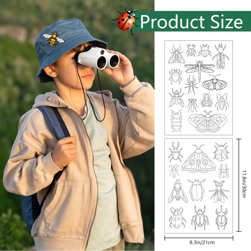 Rngmsi Water Soluble Embroidery Patterns - 4 Pcs Insect Theme Stick and Stitch Embroidery Paper Wash Away Butterfly Dragonfly Moth Design Water Soluble Stabilizer Transfer Paper for Hand Sewing - Image 2