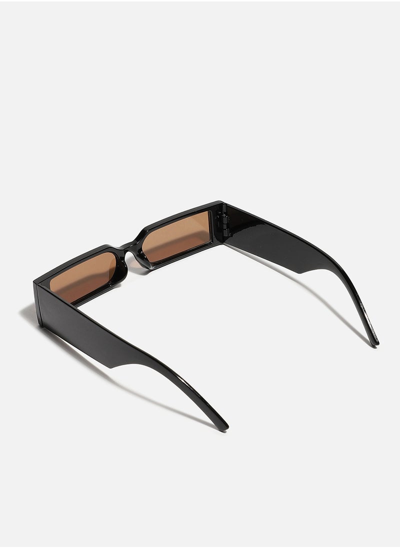 Haute Sauce Black Rectangular Sunglasses  - Image 4