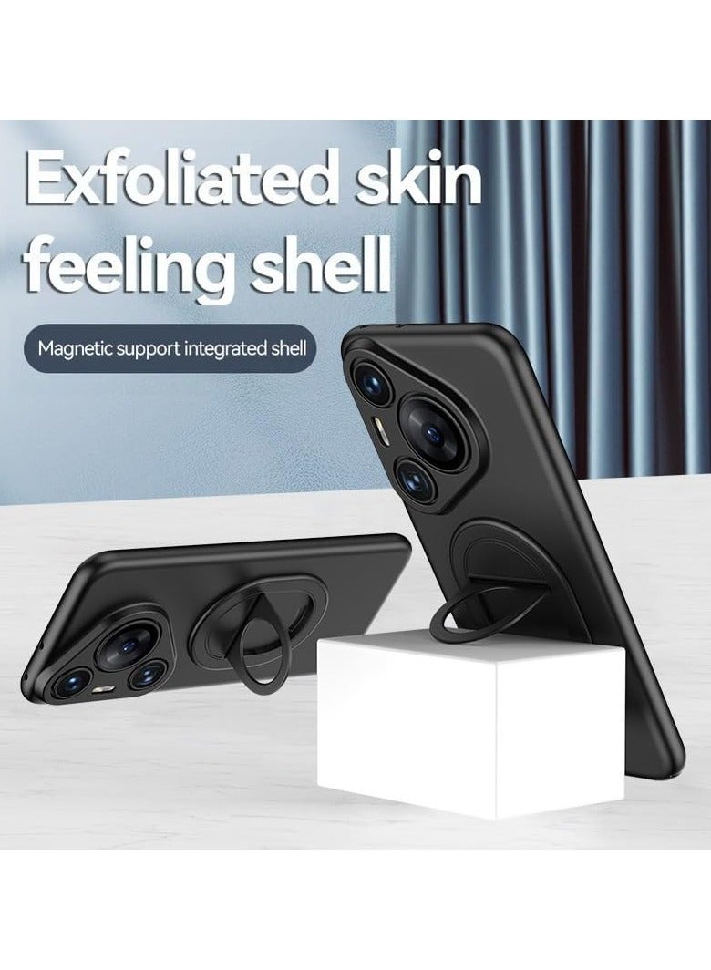 general Case Compatible with Huawei P70 Pro Case, Metal Ring Bracket Strong Magnet Case Shockproof Magnetic Matte Hard Cover for Huawei P70 Pro - Image 2