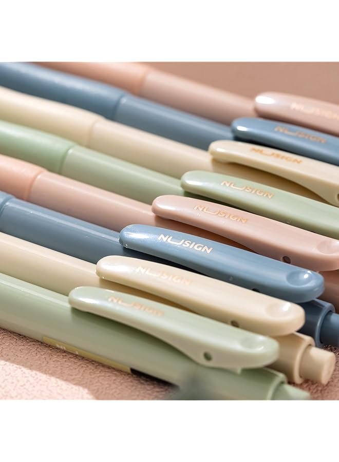 Deli Comfort Grip Smooth Writing Nusign Pastel Gel Pen 12 Pieces Set 0.5 Mm Tip Size Blue - Image 3