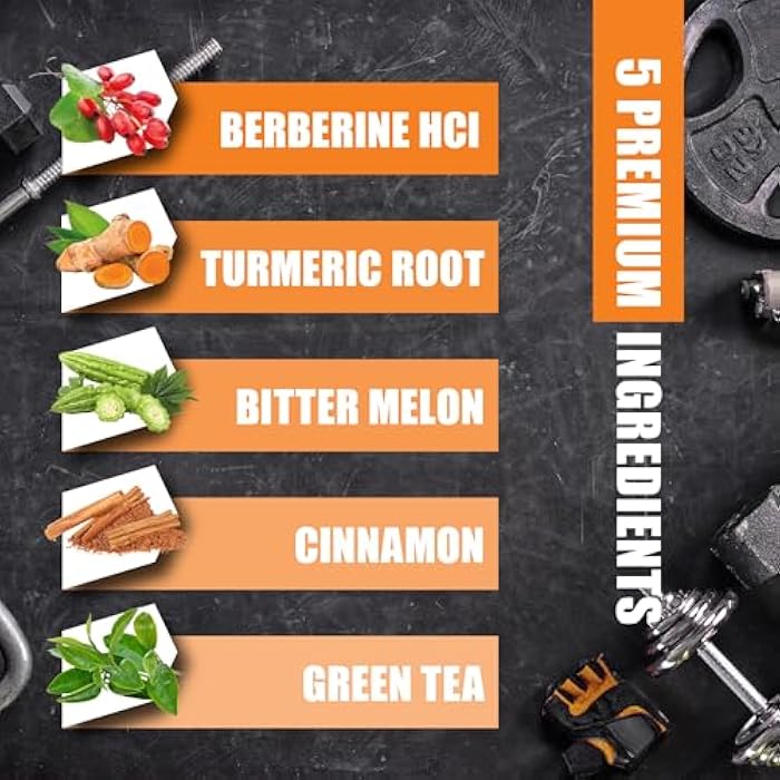 BMVINVOL Berberine HCl Supplement, Ceylon Cinnamon and Turmeric Capsules, Green Tea and Bitter Melon Capsules - 120 Capsules for 2 Month Supply - Image 4