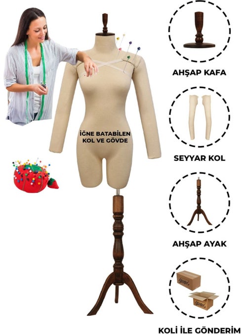 Size 38 Upper and Lower Group Trousers Needle Proof Rehearsal Mannequin with Sleeves Tailor Mannequin