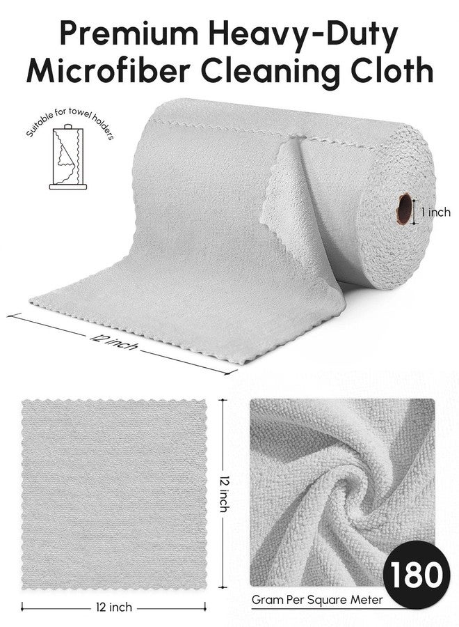 SOOWASH Microfiber Cleaning Cloths Roll, 75 Pack Tear Away Microfiber Towels Roll, 12" x 12" Lint Free Rags, Reusable Cleaning Cloths, Washable, Scratch Free,Ultra Absorbent Dish Rags(Grey) - Image 3