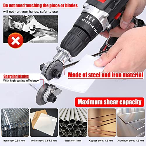 VENEKETY New Electric Drill Plate Cutter Attachment Drill Attachment Metal Cutter Sheet Metal Cutter Drill Attachment Double Headed Sheet Metal Nibbler Cutter - Image 5