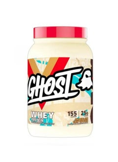 GHOST Whey Protein Powder, Chocolate Chip Cookie - 2LB Tub, 25G of Protein - Flavored Isolate, Concentrate & Hydrolyzed Whey Protein Blend - Post Workout Shakes - Soy & Gluten Free