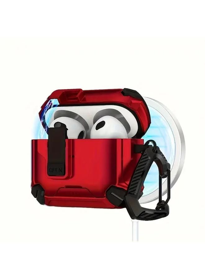 White Protective Case For Airpods 4 Wireless Earbuds Shockproof Soft Shell Cover With Hook - Image 5