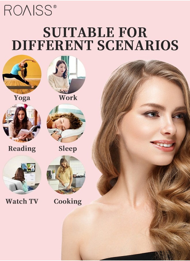 roaiss - 4 Pcs New Satin Heatless Hair Curler, Hair Rollers for Heatless Curls with Hair Caps, Soft Curling Rod Headband for Long Hair, Curling Set for Sleep in Overnight (Brown) - Image 1
