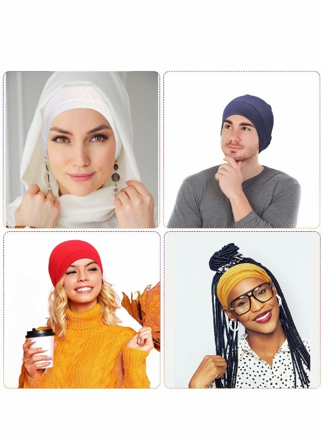 Hijab Undercap Scarf, 12Pcs Under Scarf Cap Caps for Women Men Turban Head Wraps Solid Color Tube Unisex Stretch Dreadlocks Neck Cover - Image 5