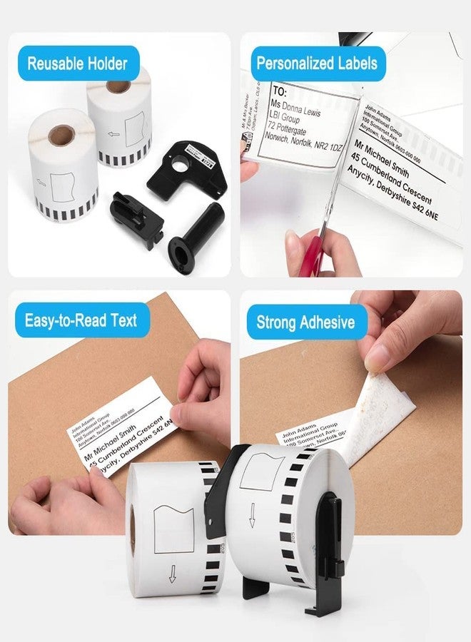 MarkDomain 12 Rolls DK2205 (2.4" X 100 Ft.) Continuous Length Labels Paper Tape, Compatible Brother Paper Roll (62mm x 30.4m) Use with QL QL-800 QL-820NWB QL-1060N QL-1110NWBC Label Printers - Image 4