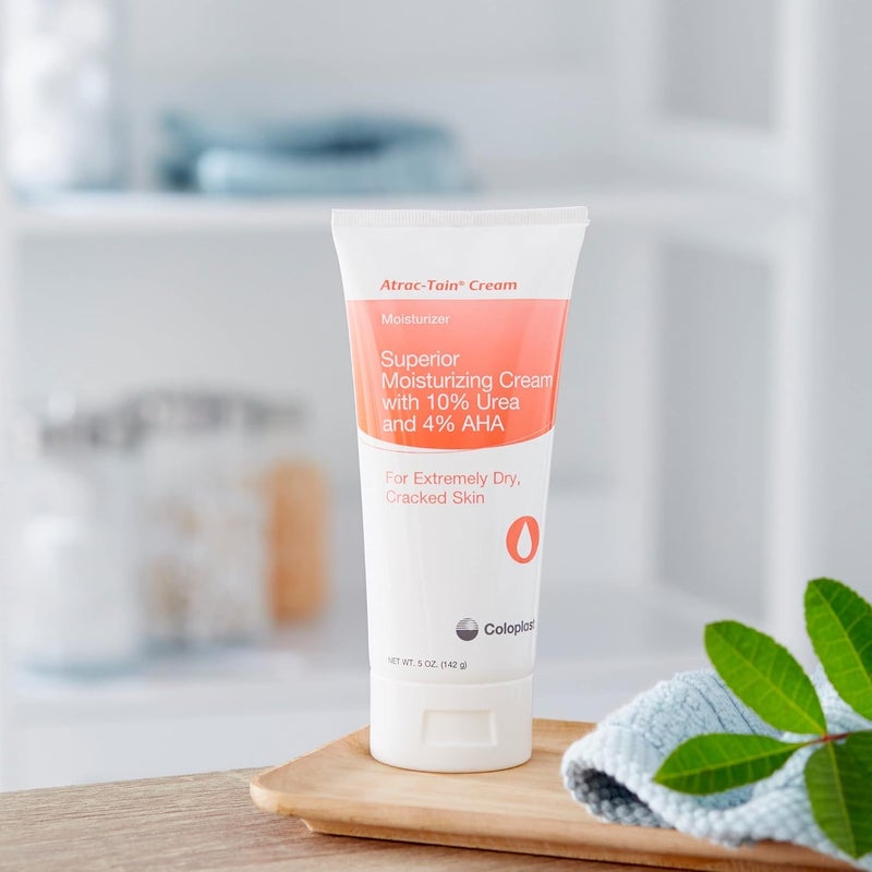 Coloplast Atrac-Tain Cream - Superior Moisturizing Cream with 10% Urea and 4% AHA for Extremely Dry, Cracked Skin - 5 oz Tube - Image 5